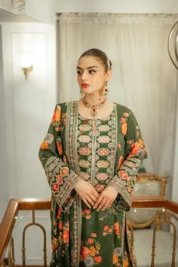 Viral Kareena 3 Pcs Embroidered (Green)